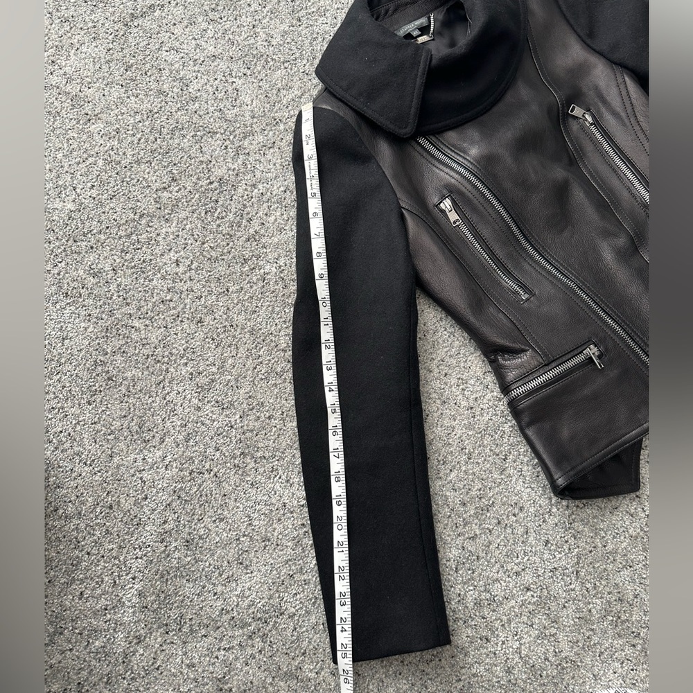 Alexander McQueen wool and leather moto peplum jacket 42 small 🖤💀🖤 - Picture 15 of 16